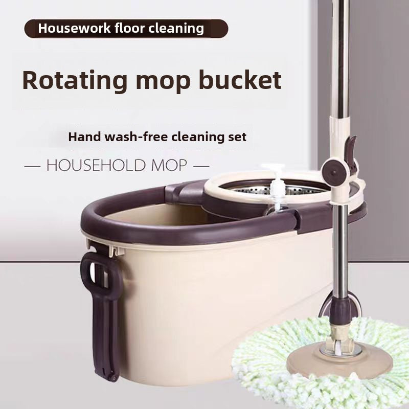 Easy Spin Mop and Bucket Set includes 1 stainless steel-handled mop, dual-drive rotating system, hands-free washing feature, 4 reusable microfiber mop heads. Ideal for cleaning living rooms, bedrooms, bathrooms, toilets, and kitchens.