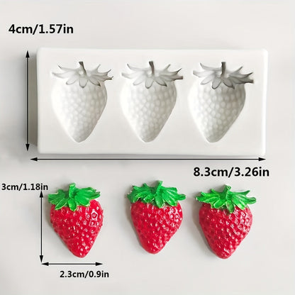 The three consecutive strawberry silicone mold is perfect for making candles, candies, chocolates, resin, clay crafts, ice cream and cake decorations, and many other light uses.