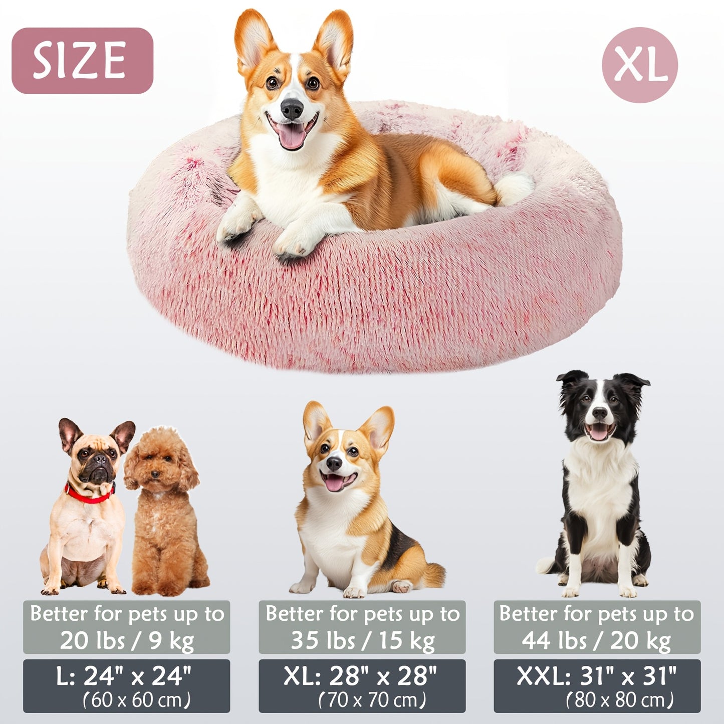 Cozy round pet bed for dogs, ideal for autumn and winter indoor sleeping.