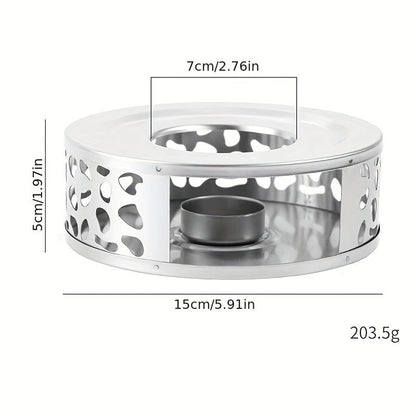 Tea Warmer in Stainless Steel - Candle-Powered for Kitchen & Dining Room, No Electricity Required