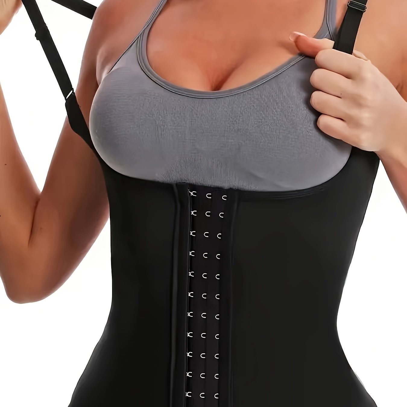 Women's Neoprene Corset Top with Adjustable Shoulder Straps, Medium Support and Body Shaping Waist Cincher