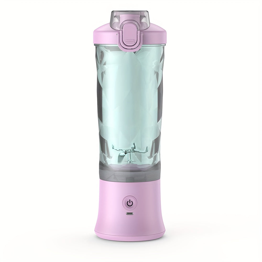 1 portable blender, 20oz capacity, handheld juice mixer, USB rechargeable, 2000mAh battery, non-slip base, push button control, easy to clean, ≤36V, 0.5L capacity.