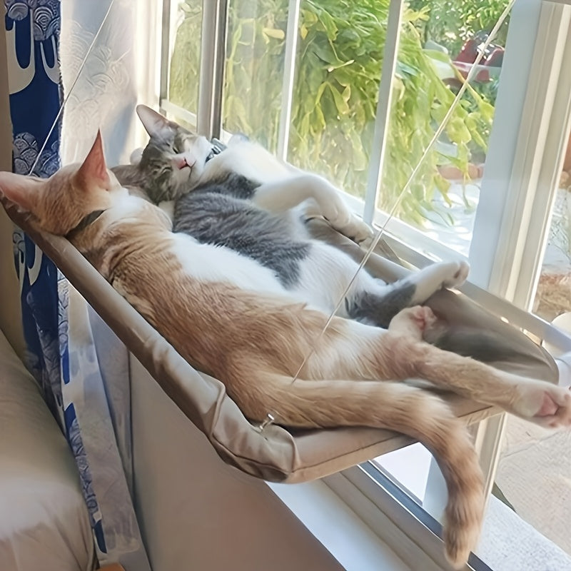 A versatile window-mounted cat hammock that is detachable, washable, and perfect for indoor cats. Specifically designed to serve as a comfortable cushion for windowsills or bedside cabinets.