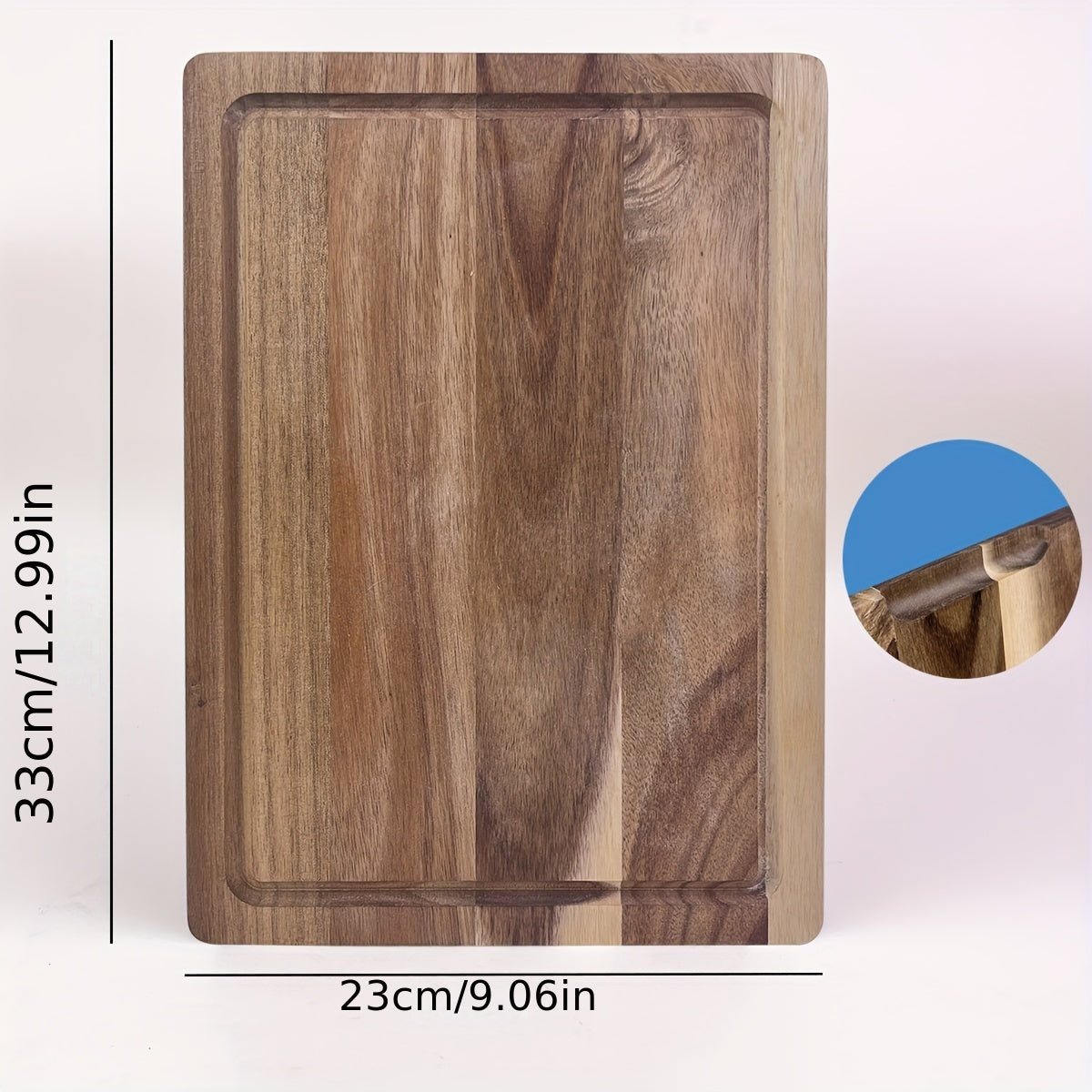 Multi-functional wood cutting board, perfect for chopping cheese, meat, bread, vegetables, and fruits. Features an extra thick design with a handle for easy transport. Durable and easy to clean, ideal for use in homes or dormitories.