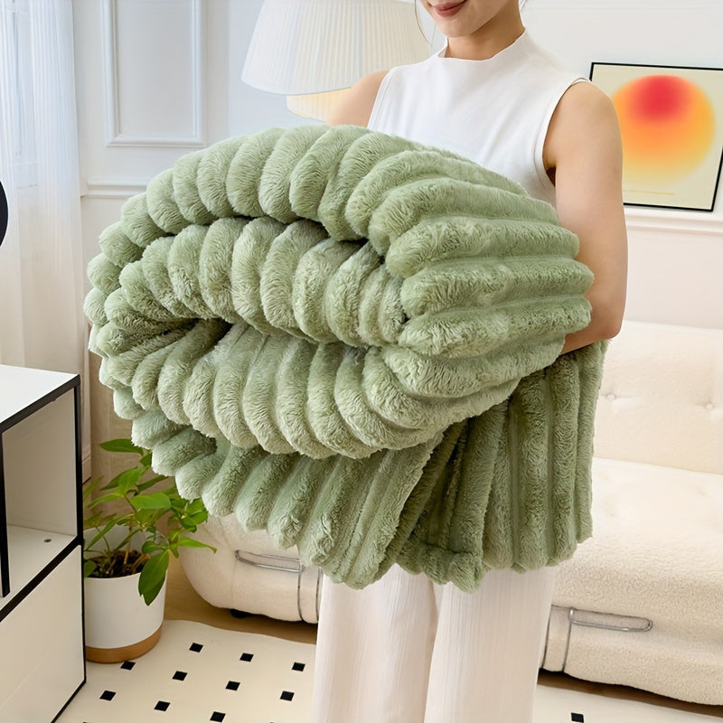 Stay warm and cozy this winter with our luxurious faux rabbit fur throw blanket. Made from skin-friendly, breathable velvet fabric, this heavyweight blanket is over 500g for the ultimate in comfort. Perfect for snuggling up in the bedroom or living room