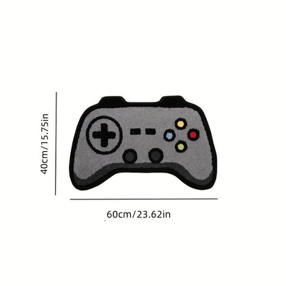 Faux fleece rug in the shape of a game controller, measuring 60.96 x 91.44 cm. Features a 3D design and soft texture, perfect for gaming enthusiasts. Can be hand washed and used as a bedroom floor mat or living room sofa table decor.