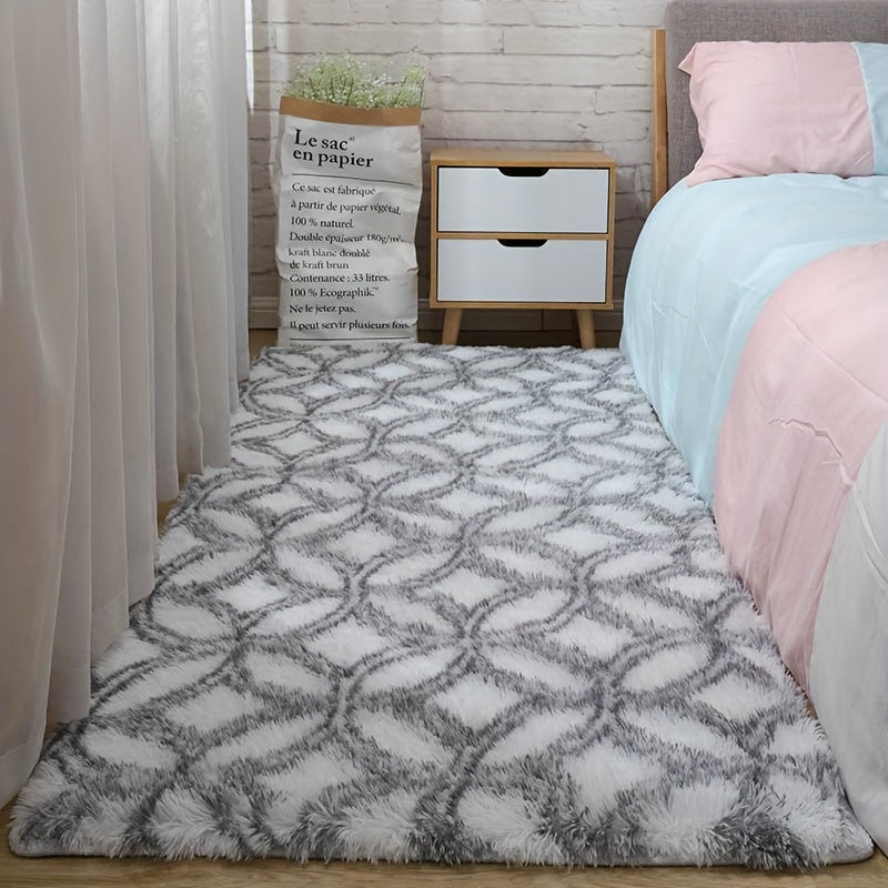 Upscale Plush Shag Bedroom Rug - Soft, Non-Slip, and Easy to Clean Carpet with Adorable Ring Design - Ideal for Living Room, Nursery, and Home Décor.