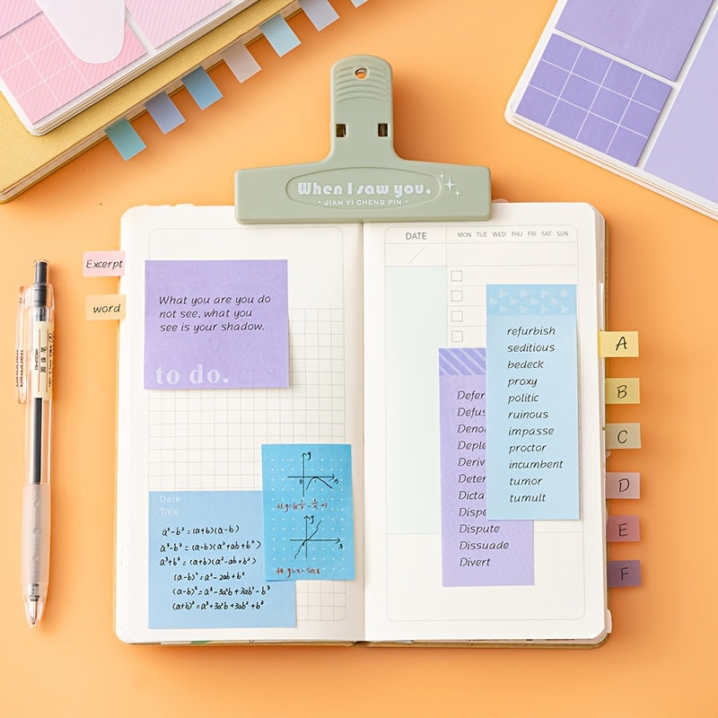 A6 Soft Loop Buckle Notebook with Sticky Notes, Suitable for Office and Study, Cute Design