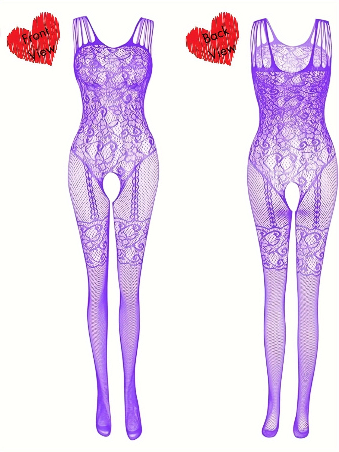 Women's sexy red lace fishnet bodysuit, perfect for date nights, parties, and special occasions. Can be worn as pajamas, underwear, or clubwear. Great for Valentine's Day, bridal nights, and honeymoons. Comfortable and elastic fit.