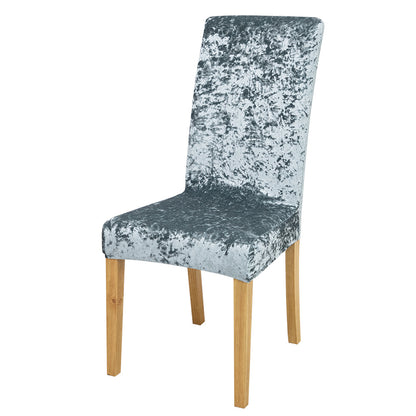 Velvet dining chair slipcovers add elegance while protecting furniture.