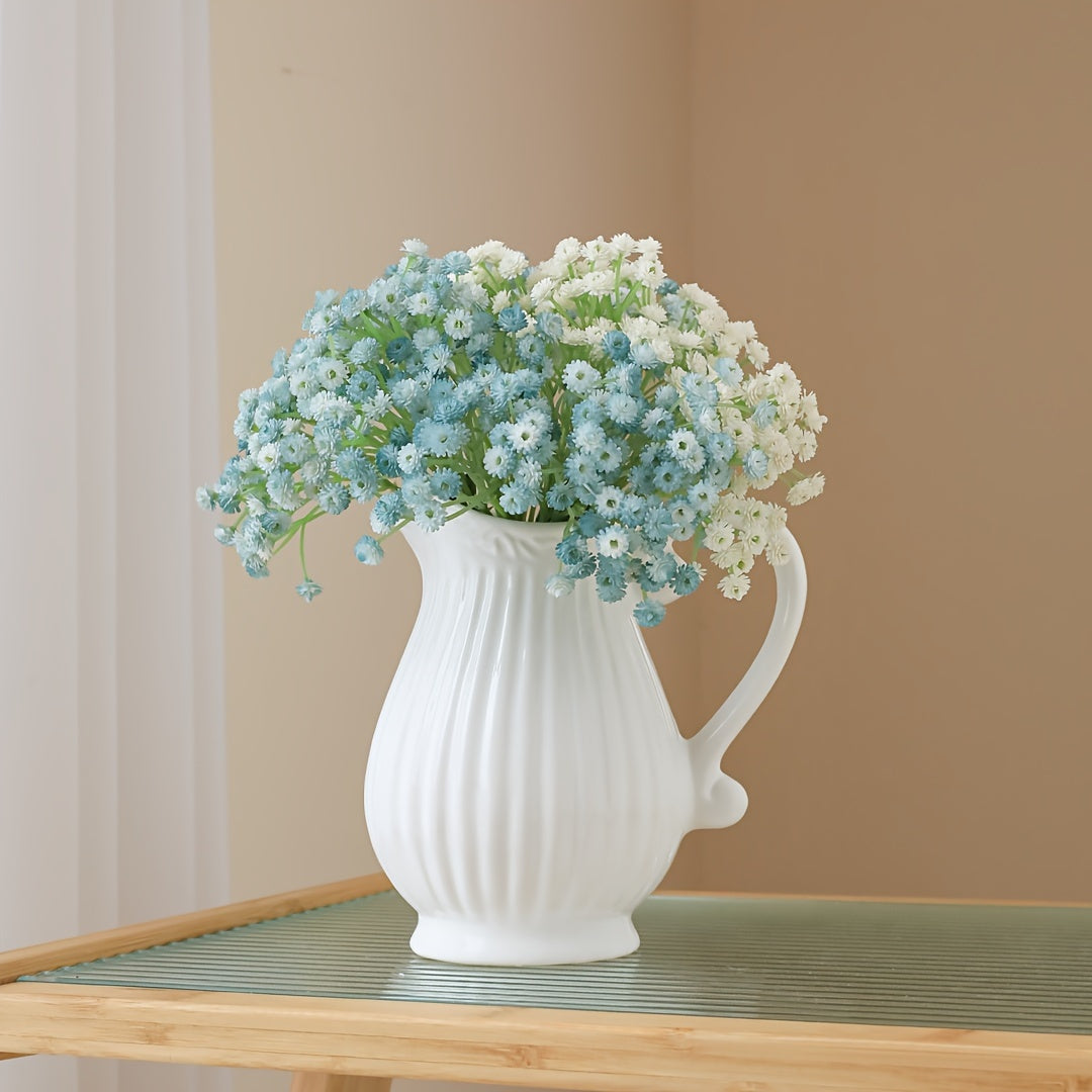 Vibrant artificial Gypsophila bouquet for various occasions, featuring realistic PE Youngsters's Breath flowers. Ideal for weddings, birthdays, bridal showers, and festive holidays. Perfect for home, table, cafe decoration, and photo props.