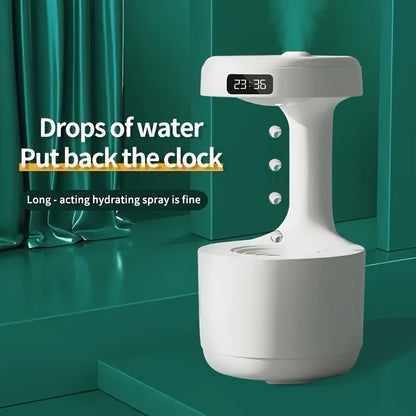 Improve your home with a 1pc Anti-Gravity Humidifier featuring Clock, Night Light, and Ornament for better air quality and mood.