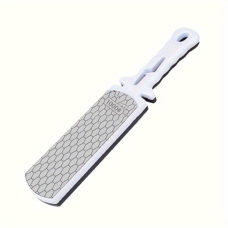 Top Pick: 1pc 5-in-1 Diamond Sharpening Plate for Knives and Scissors. Includes Ceramic Knife Sharpener Rod with Double-Sided 400/1000 Grit. Features Honeycomb Surface for Outdoor and Kitchen Grinding.