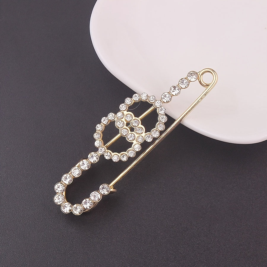 Set of 10 Elegant Brooches Featuring Faux Pearls and Rhinestones - Ideal for Adding a Touch of Elegance to Cardigans, Scarves, and Suits