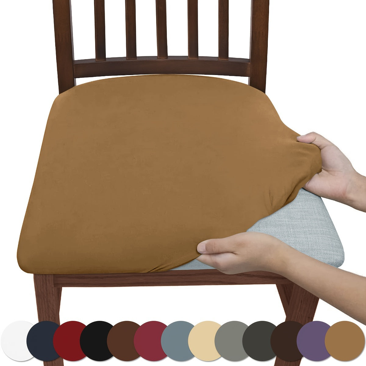 Solid color frosted chair stool cover, soft and elastic, dustproof and dirt resistant. Suitable for living room chairs.