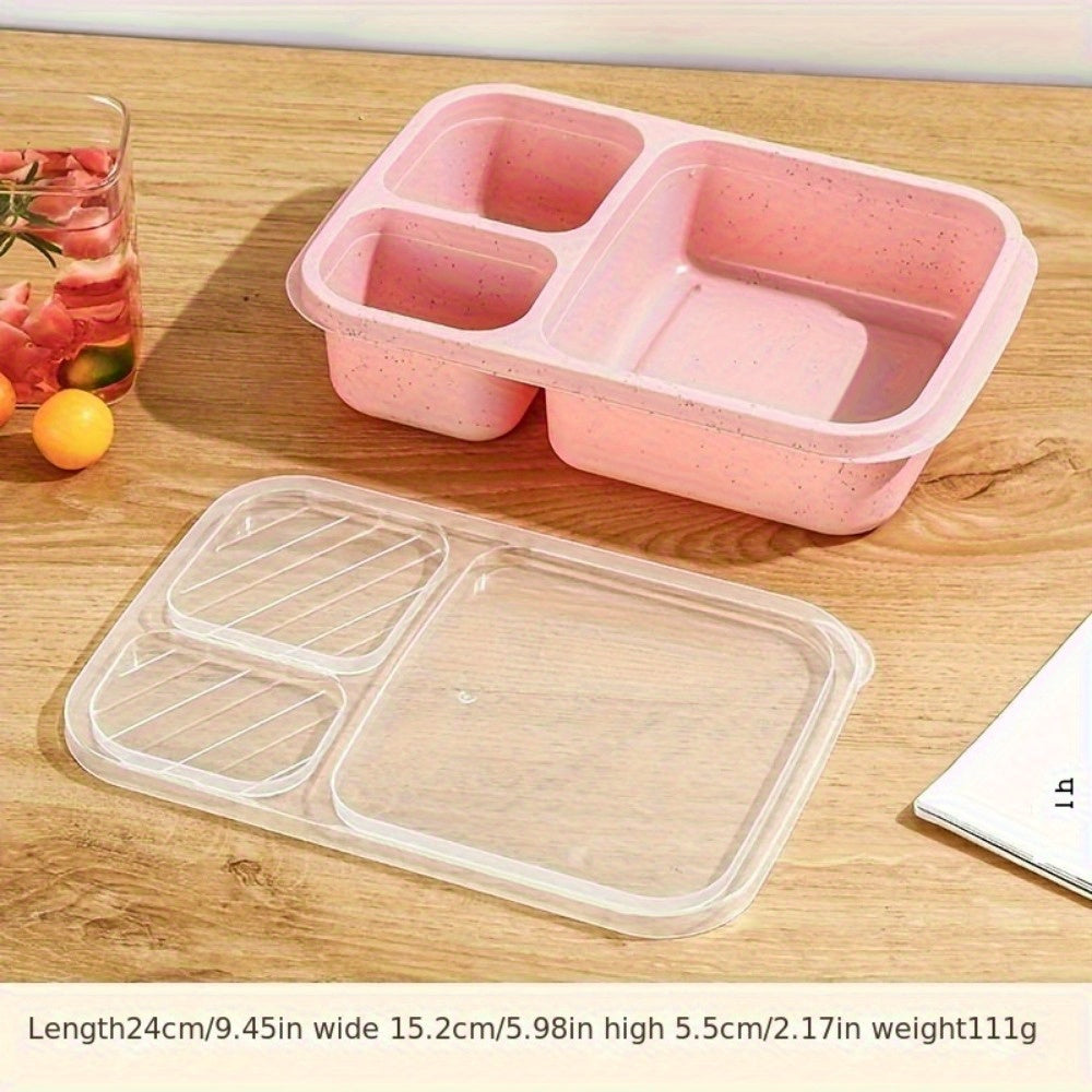 This durable plastic Bento lunch box with compartments is leak-proof and perfect for meals on the go at the office, school, or outdoors. It is easy to clean and provides a convenient way to enjoy your favorite foods wherever you are.