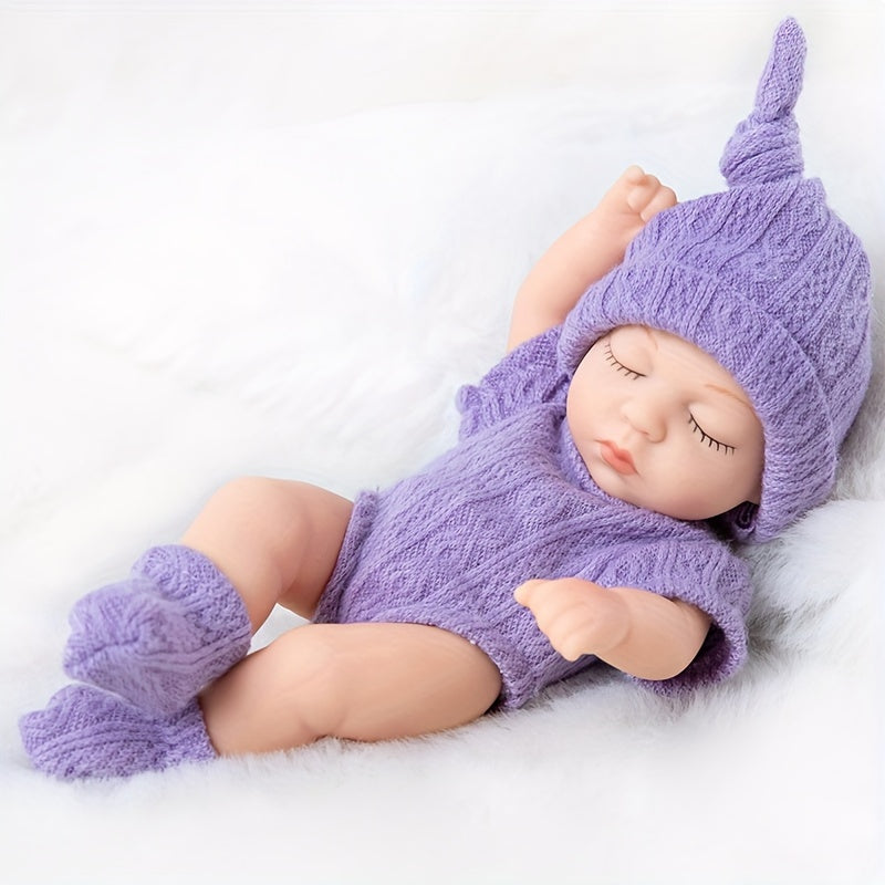 Mini Reborn Doll with Soft Glue Simulation, Full Body, Sleeping Baby Design