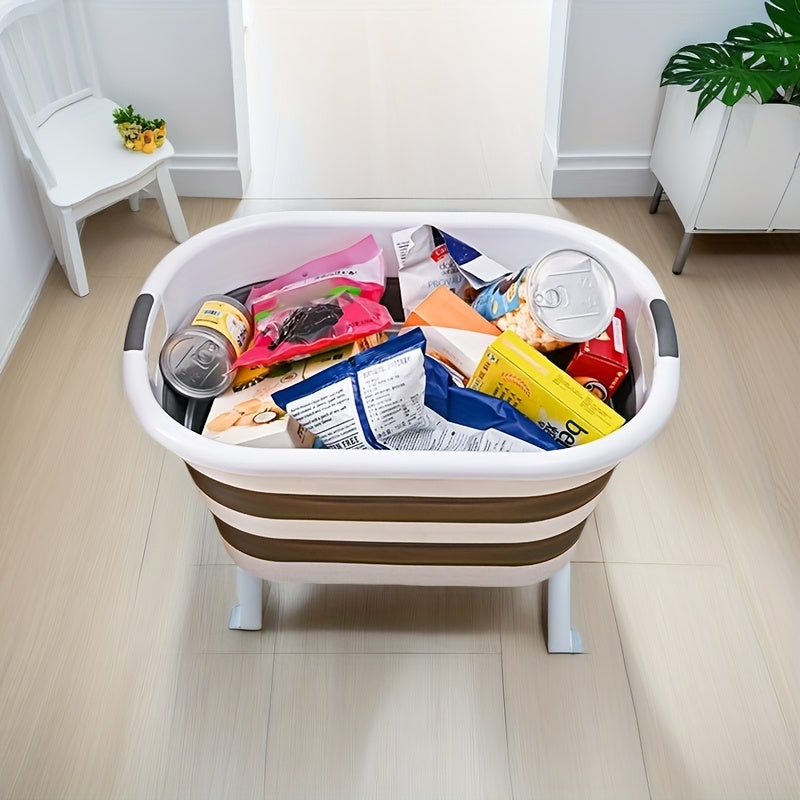 Collapsible Multifunctional Home Basin Set - Includes Plastic Wash Tub, Bucket, and Scoop for Toy Storage, Laundry, Snacks, Clothing Organization, Camping, Beach Trips, Car Wash, Pet Bathing, and Grooming - Perfect for Living Room, Outdoor Use, Bathroom