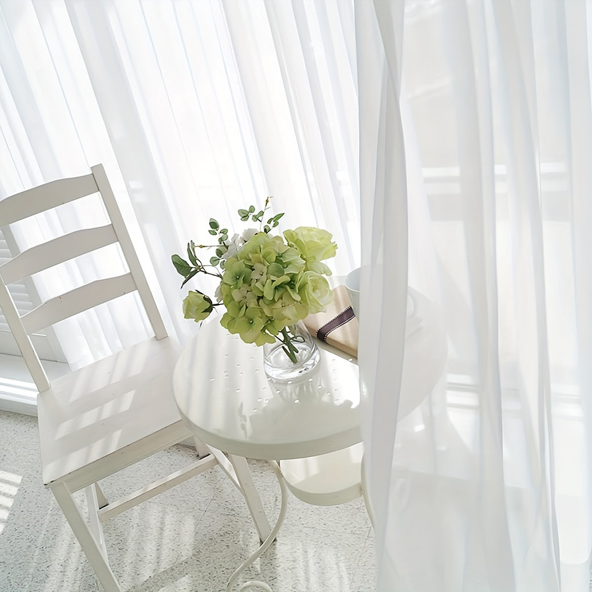 Transform your living room, bedroom, or office with this elegant sheer curtain in pure white - Lightweight and translucent with a rod pocket design, perfect for enhancing your home decor.