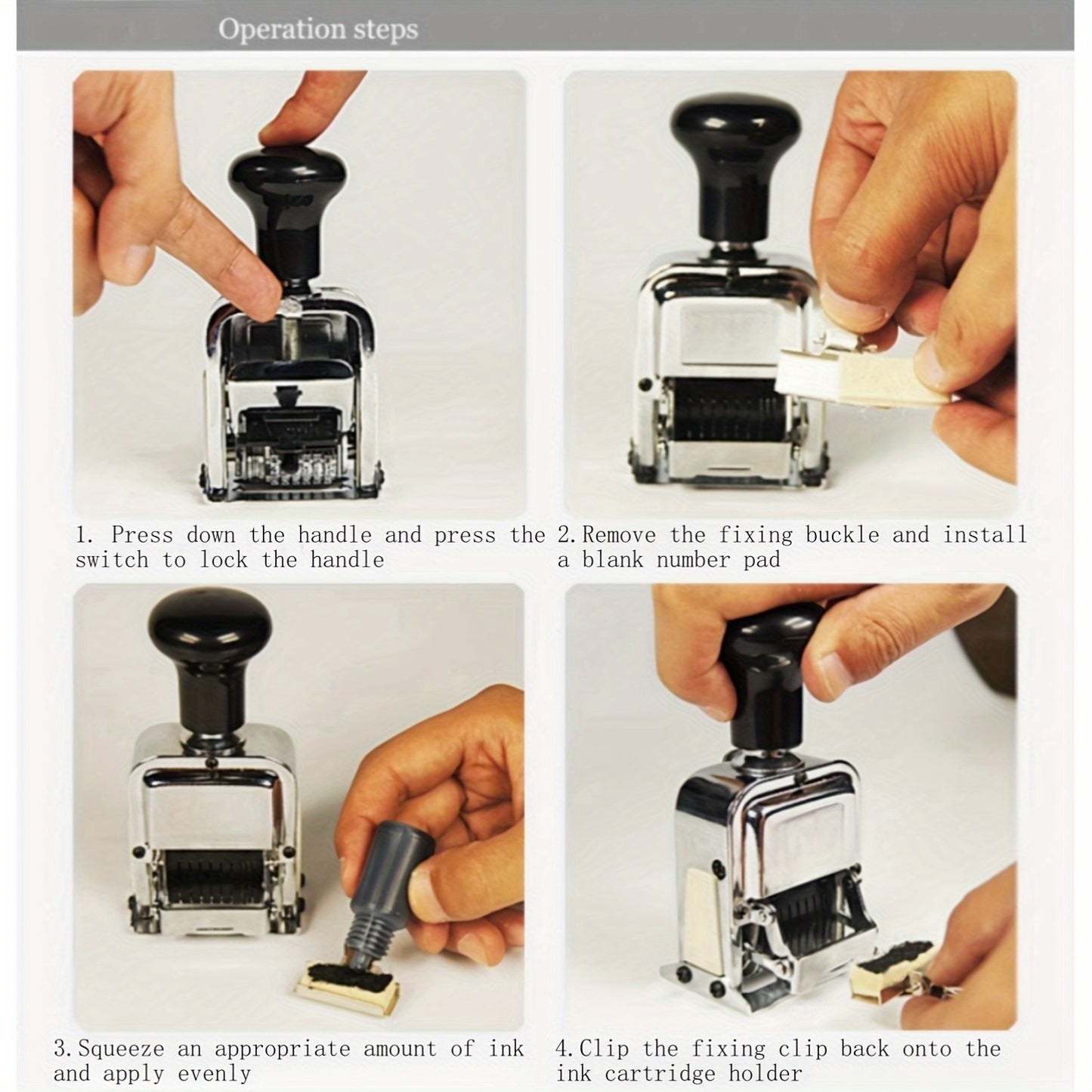 6 Position Digital Stamp for Office, Automatic Numbering Machine with Number Coding Page Chapter Feature