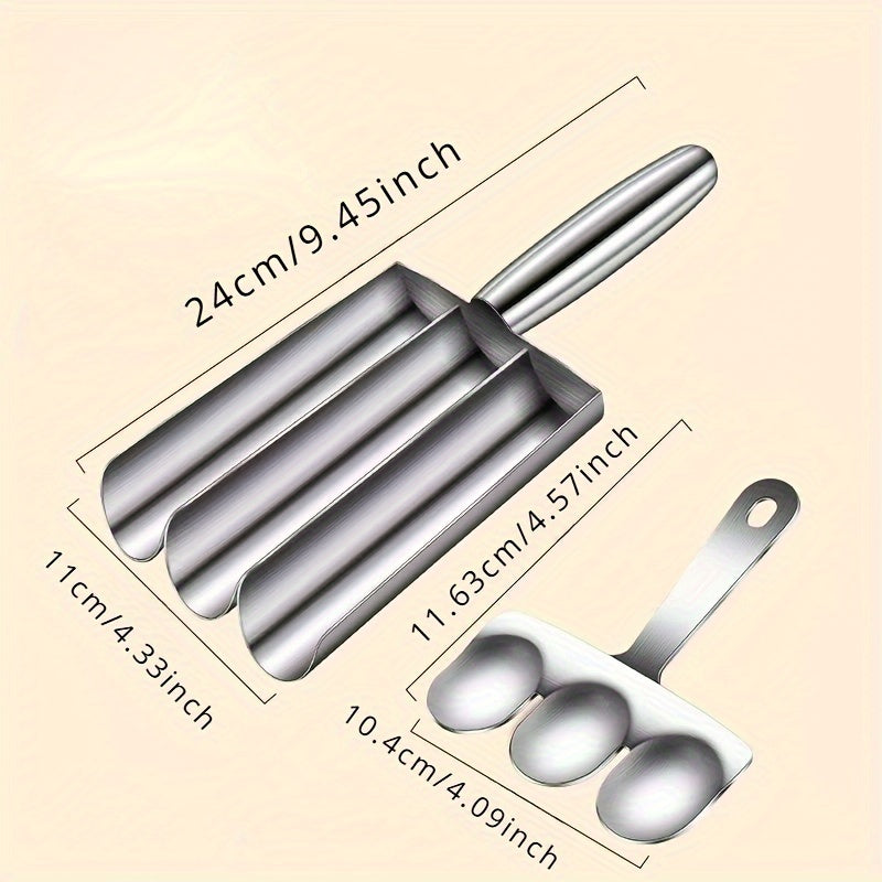 Set of Meatball & Falafel Maker Tools Made of Stainless Steel - Non-Stick Kitchen Utensil for Creating Perfectly Shaped Meatballs, Dough, and Sorbet Rice Balls