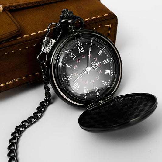 Classic Pocket Watch Set with 37cm Chain and Pendant, Made of Durable Mild Steel, Features Quartz Movement, Roman Numerals on Dial, Perfect Gift Idea for Any Occasion.