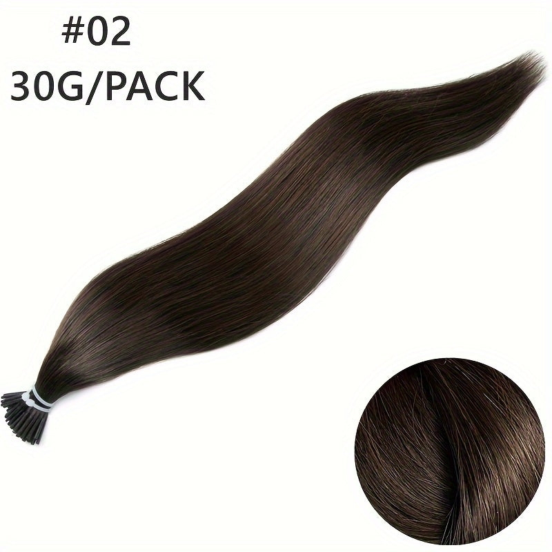 50pcs Human Hair Extensions in various colors (Black, Brown, Blonde) for all women, 30.48-50.8 cm long, lightweight 0.6g each.