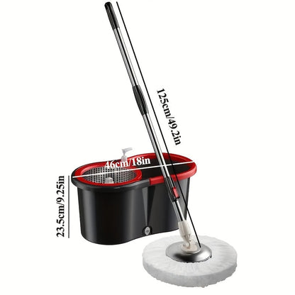 This set includes two microfiber mop heads for 360° rotating mop and bucket set. The stainless steel handle is durable and the dual wet and dry floor cleaning kit is perfect for home and office use. Made with plastic material, this set is ideal for