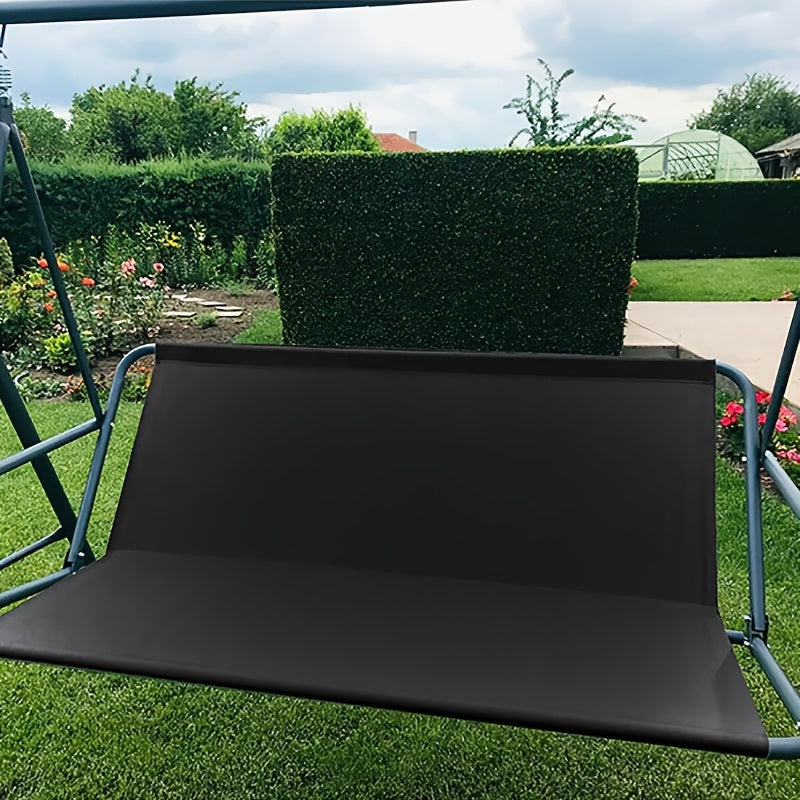 Durable black cover for outdoor swing chair, waterproof and protective.