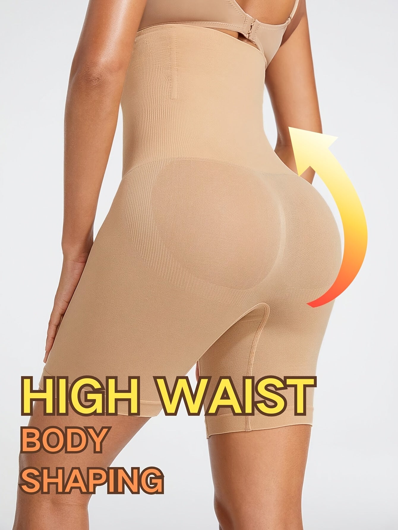 High waist tummy control shaper shorts for women in solid black. Features butt lifting, thigh slimming, and seamless design with breathable nylon fabric.