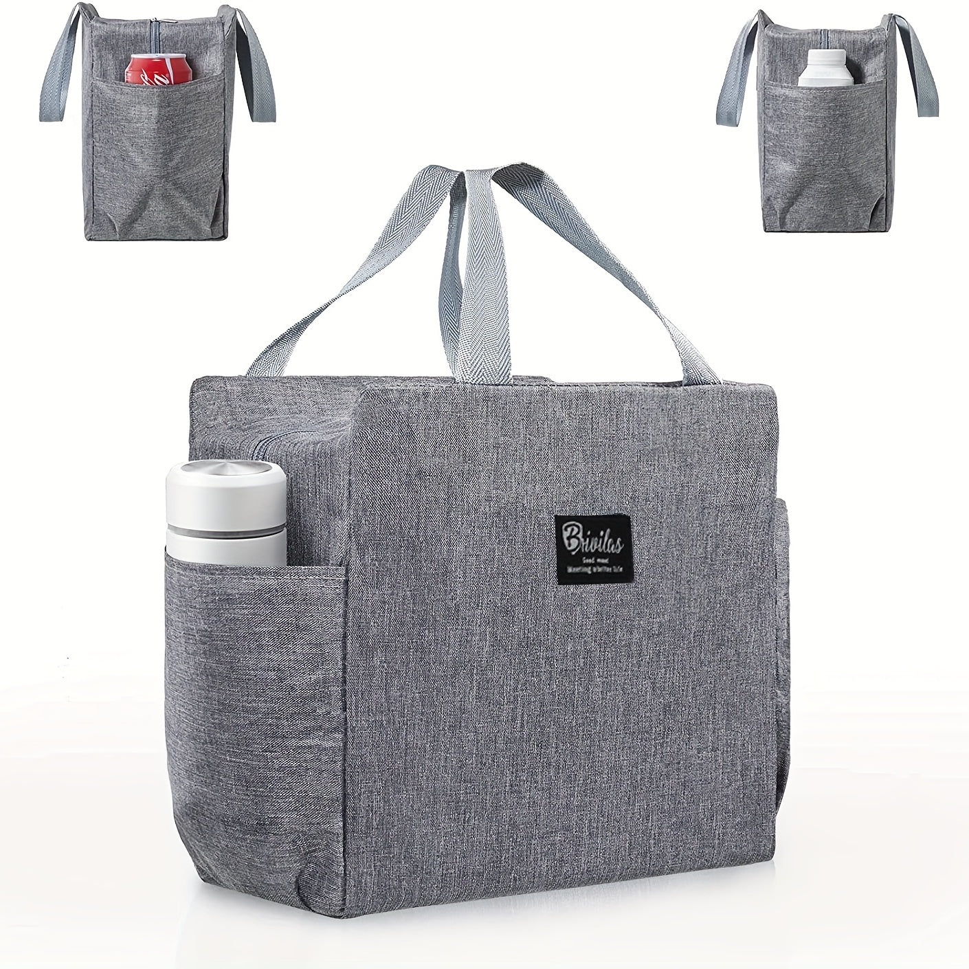 Keep your belongings tidy and your energy levels up with this insulated lunch bag featuring dual side pockets and a thermal tote box. Perfect for back-to-school, classes, college, school supplies, kitchen organization, storage, and kitchen accessories.