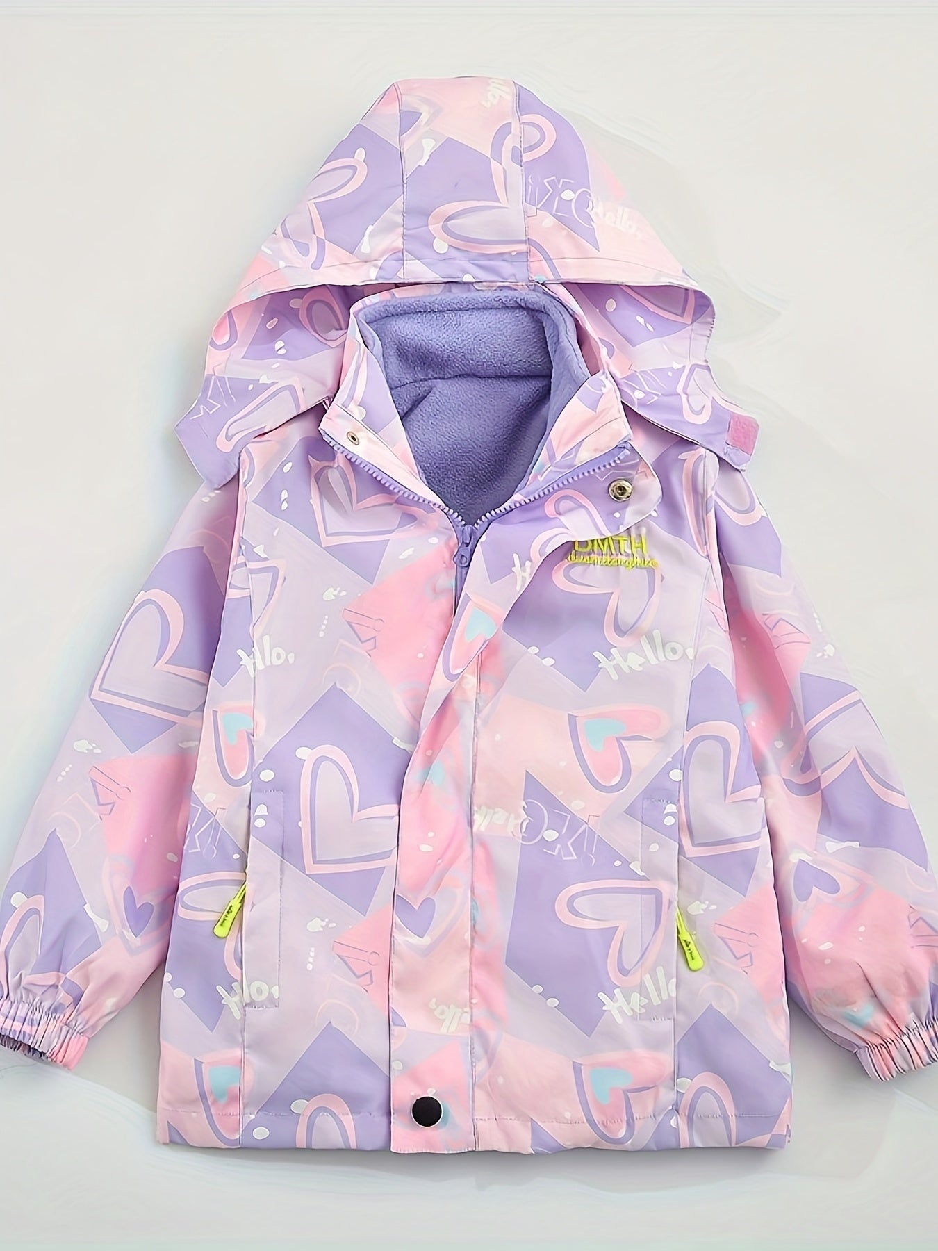 Dormy Fairy Tales Polyester 3-in-1 Hiking Coat with Fleece-Lining and Removable Hood for Fall/Winter outdoor wear.