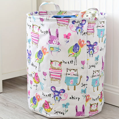 Large capacity, foldable laundry basket with a stylish Nordic design, perfect for organizing toys and essentials in your bathroom, bedroom, or dorm. Made from durable fabric for organized living.