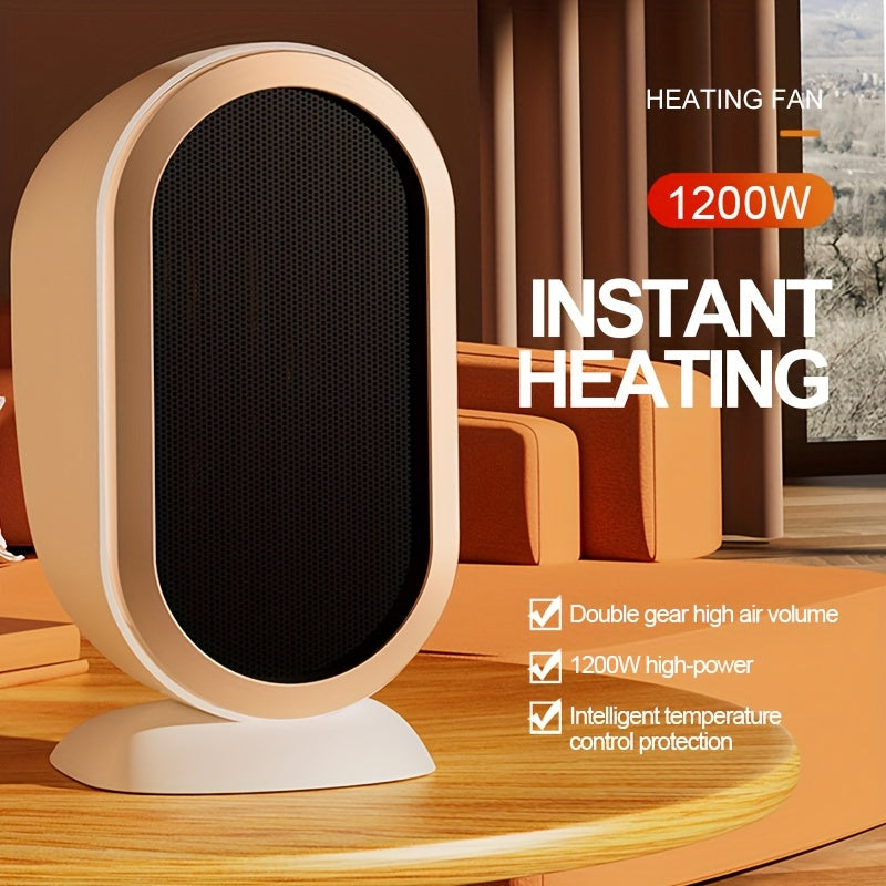 Stay warm and cozy with the 1pc Portable Pedestal Heater. This 1200W PTC Ceramic Fan Heater features a thermostat for fast heating in your home, office, or bedroom. Made with a combination of metal and plastic materials, this heater operates