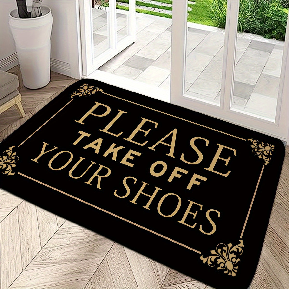 Bohemian Welcome Doormat - Luxuriously Soft Flannel with Thick 1.1 Rebound Foam, Non-Slip and Dirt-Resistant for Home Entryway, Kitchen, Living Room, Bedroom. Easy to Clean Machine Washable, Braided Polyester Indoor Rug in Various Sizes Available.