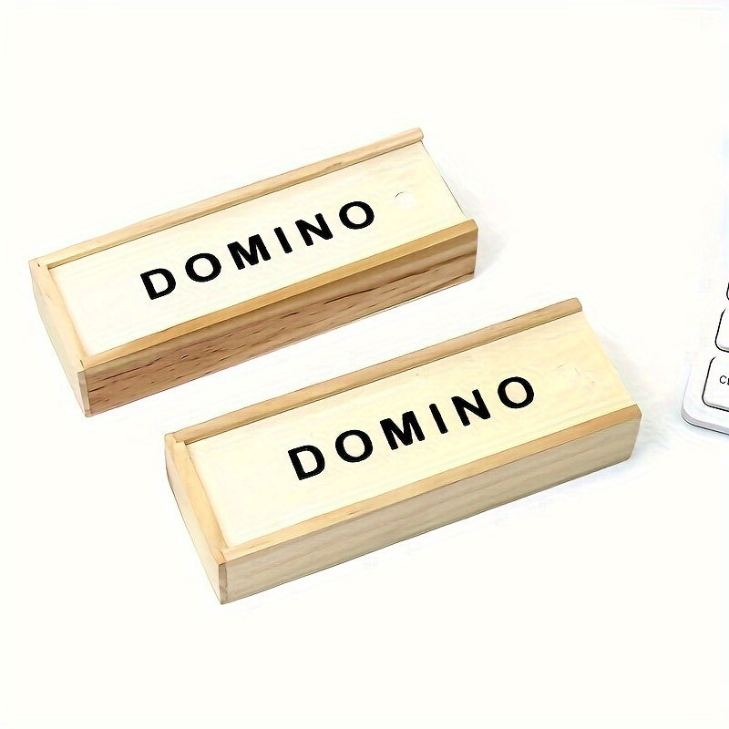 28pcs Premium Wooden Dominoes Set in Elegant Storage Box