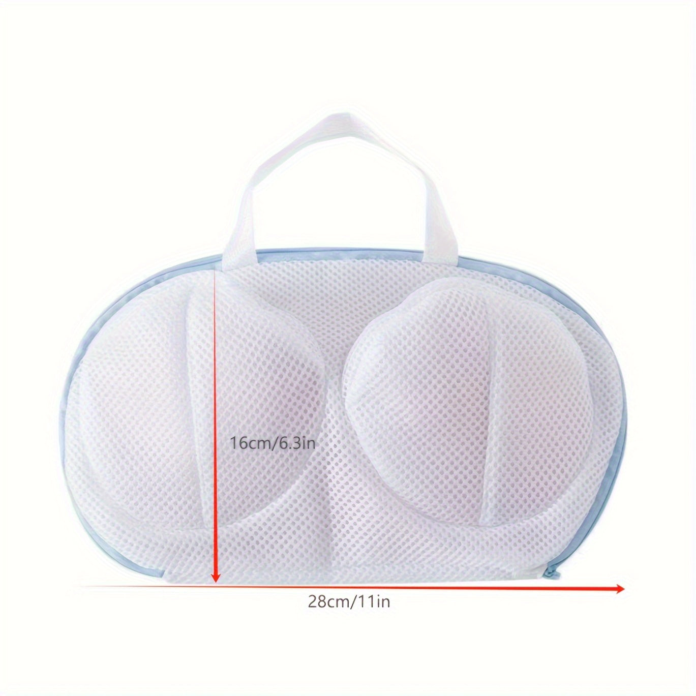 Mesh laundry bag with zipper closure for delicate clothing, durable and round-shaped, made of woven material.