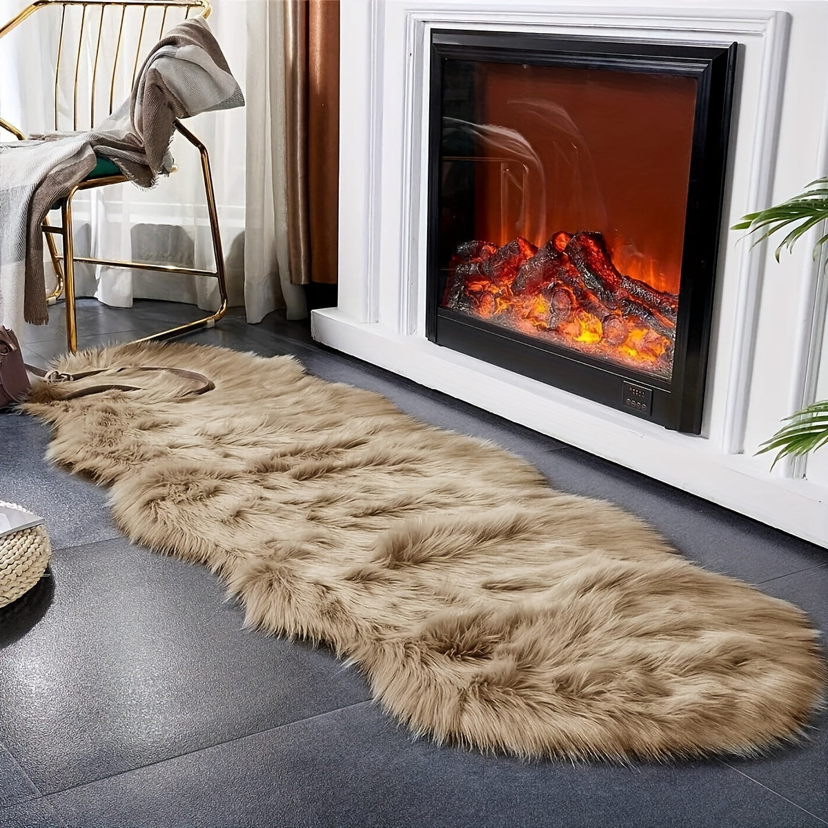 Simple and casual, this plush floor mat made of imitation wool is perfect for any room in your home. It is soft, non-slip, and waterproof, making it ideal for use in the living room, bedroom, restaurant, bathroom, or anywhere you need a touch of cozy