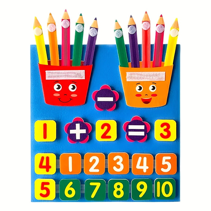 Vibrant Felt Number Toy for Kids - Educational & Fun Math Aid, Great for Developing Counting and Motor Skills, Ideal Gift for Christmas, Birthdays, and More.