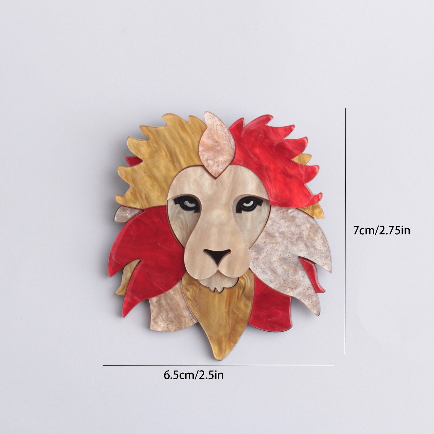 Elegant Lion Shaped Brooch - Acrylic Badge for Women's Dress, Sweater, or Clothing Accessory