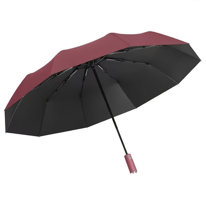 Xiaomi Automatic Folding Umbrella with 10-Rib Iron Frame, 190T Fabric Canopy, Windproof and UV Protection, One-Click Open/Close, Portable Travel Umbrella with Plastic Handle