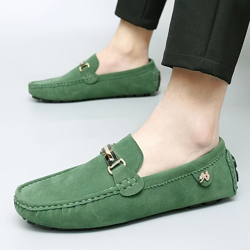 Men's metallic moccasin loafers - Comfy, non-slip slip-ons for spring and summer