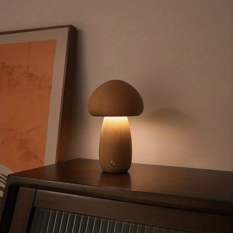 Dimmable LED Mushroom Table Lamp for Creative Home Decor and Bedroom Bedside Light