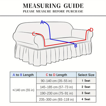 Непромокаемый эластичный чехол для дивана с юбкой для домашнего декора.