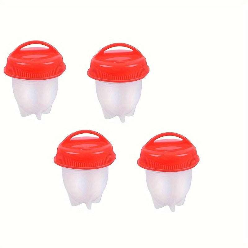 4-10pcs Non-Stick Silicone Egg Boilers, High Temperature Resistant, Kitchen Tools