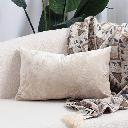 Luxurious velvet throw pillow cover with speckled texture, perfect for sofa and bed. Contemporary style with zip closure, machine washable. Made of 100% polyester.