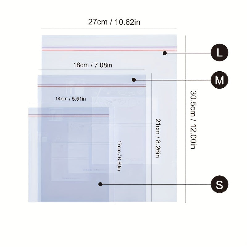 Double Zipper Bags available in packs of 15, 20, or 30. These reusable Food Storage Bags are leak-proof and perfect for keeping your food fresh in the freezer. Made from BPA-free materials, they are ideal for storing fruits, vegetables, sandwiches