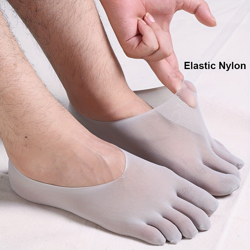 4 Pairs Men's Five Finger Socks, Thin Mesh, High Performance Athletic Toe Socks