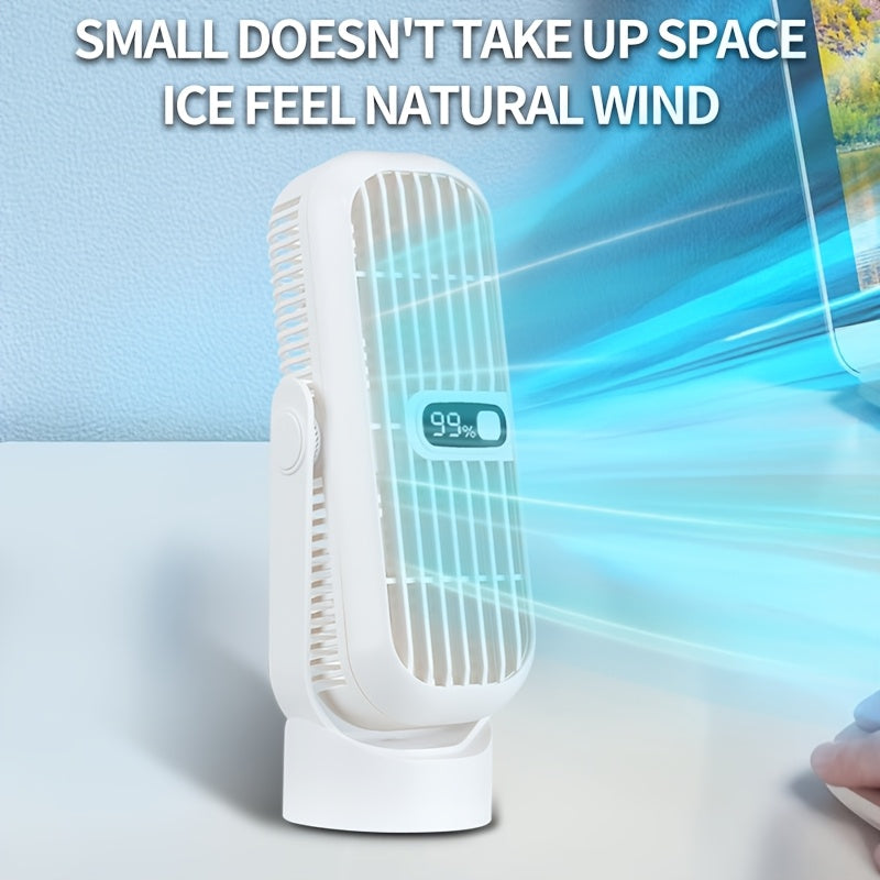 Portable Wireless Desktop Fan, 1pc, with 5-Speed Small USB Desktop Fan, Mini Cooling Fan, Rotatable Silent Tower Fan with LED Digital Display. Perfect gift for Home, Office, Dorm, Outdoors, School, Fishing, Camping, and Travel.