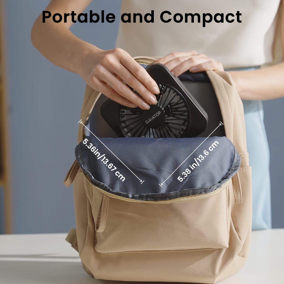 Introducing the GAIATOP Compact 13.97cm Desktop Fan in Classic Black. This silent and powerful mini fan is designed with USB power, 3-speed adjustment, and two-way rotation. Perfect for use at home, in the office, or while traveling.